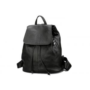 China Durable Large Space Black Color Womens Backpack Bags With Drawstring Closure supplier