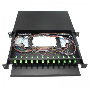 China FTTH 12-24 Core Fiber Optic Patch Panel SC / FC / ST / LC Rack Mount Splicing ODF supplier