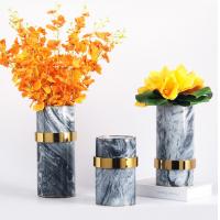 China Modern Gold Plated 300mm 270mm Decorative Flower Vase on sale