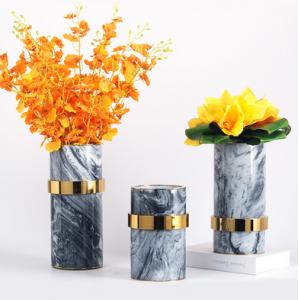 China Modern Gold Plated 300mm 270mm Decorative Flower Vase supplier