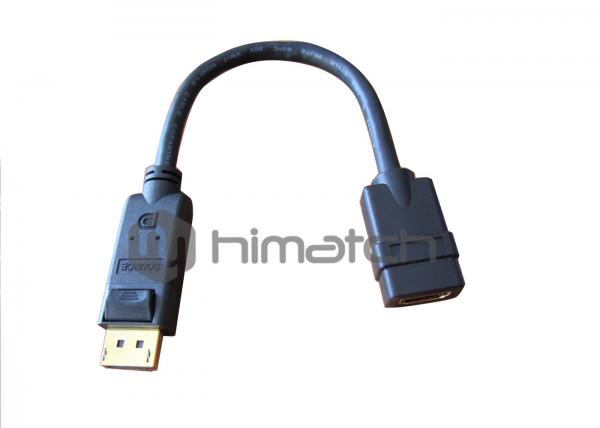 Customized Displayport 1.2 Cable Black Color For Digital Entertainment