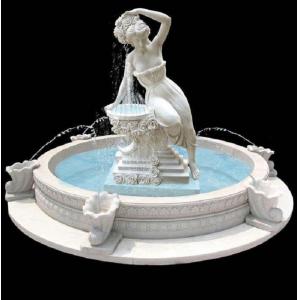 Garden stone fountain carving statue water fountain white marble sculpture ,stone carving supplier