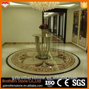 China Beige Marble Water Jet Medallion Bathroom Flooring And Wall Pattern Design supplier