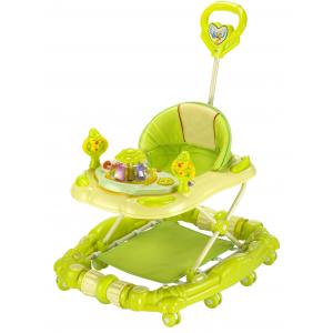 Green 6 Wheel Adjustable Baby Walker for Girls , Portable Baby Walker