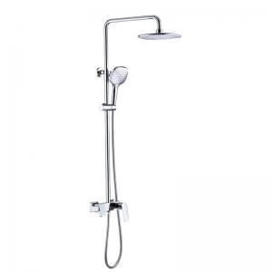 Thermostatic Single Handle Round Shower Set Brass Body Chrome Finished