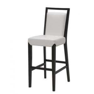 China Beech wood frame white pu/leather upholstery wooden barstool/counter stool supplier