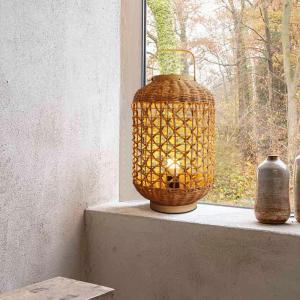 Retro Hemp Rope Rattan Woven Lamp Shade For Living Room Bedroom