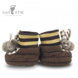 ODM OEM Custom Cartoon Winter Infant Shoes Animal Deer Baby Comfortable Knitted Newborn Warm Shoes