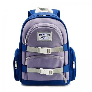 Soft Nylon Diaper Bag Backpack With 2 Exterior Pockets Blue Color