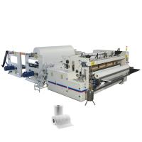 China Toilet Paper Roll Rewinding Machine , PLC Small Scale Paper Making Machine Maxi Rolls on sale
