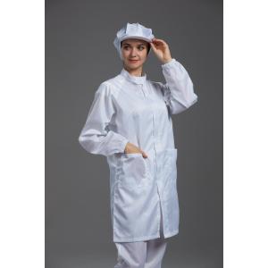 China Resuable Anti Static ESD cleanroom labcoat white color with conductive fiber suitable for hospital wholesale