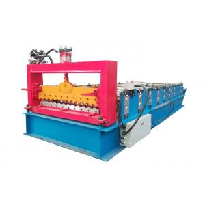 China PPGI Color Steel Roll Forming Machine , Corrugated Roof Sheet Machine With Smooth Feed Plate supplier