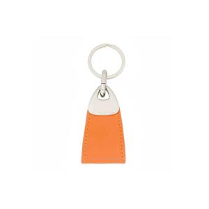Orange Color PU Leather Key Chains Sewing Personalized Custom Key Holder
