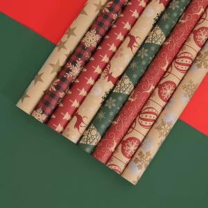 Christmas Wrap Paper 50*70cm 80g Kraft Paper Gift Paper Wrapping