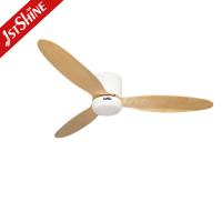 China 52 Ceiling Fan With Light And Remote  Solid Wood Blade Low Profile Ceiling Fan on sale
