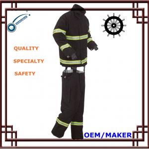 Navy Blue Fireman Suit PTEF Coated Fabrics 450N Tensile Strength 3Kg