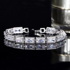 China Women's Zircon rhinestone Bracelet high quality classic geometric nail design can open fashion accessories supplier