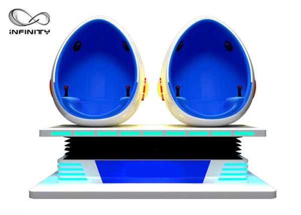 INFINITY Popular 9D Egg VR Cinema 2 Seats Blue / White Color For Business