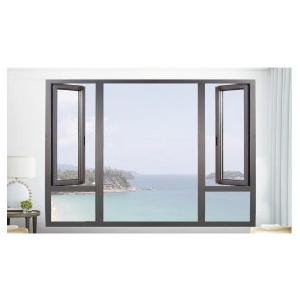 Thermal Break Aluminum Casement Windows , Anodized Wooden Double Glazed Windows