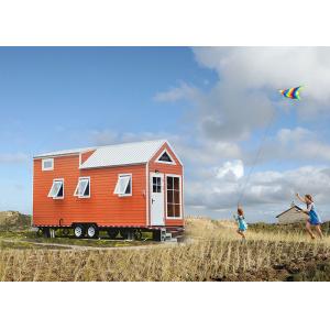 China Mini Lightweight Prefabricated Tiny House Hotel Unit Orange Black Mobile House on Wheels for Travel supplier