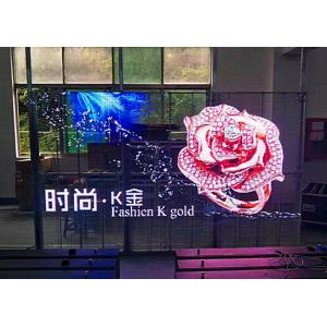 Commercial Advertising Free Standing LED Display , Transparent Glass LED Screen