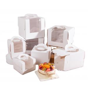 White Open Window 3inch 4inch 6inch 8inch Birthday Cake Box made of Uncoated Craft Paper