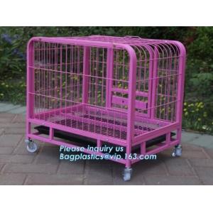 China customized portable stainless steel aluminum metal folding big dog cage, dog kennels cages large outdoor durable dog hou wholesale