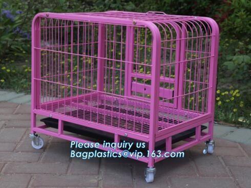 customized portable stainless steel aluminum metal folding big dog cage, dog