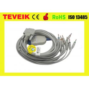 China Banana 4.0 pulg Nihon Kohden One-piece 10 leads ECG/EKG Cable with DB 15pin for ECG-9022 supplier