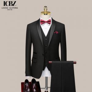 Customized Logo Printing Groom's Suit Slim Business Casual Green Fruit Collar Jacket