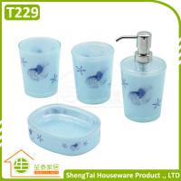 China 明るい色のヒトデの浴室の付属品によって置かれるトランペットの貝のプラスチック浴室セット for sale