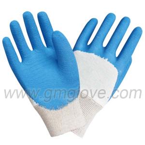 China Latex Dipped Safety Gloves,Knitted Wrist supplier