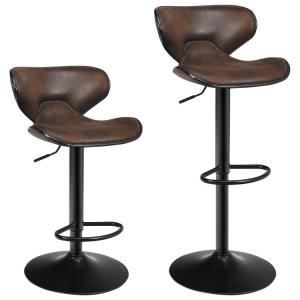 Retro Vintage Kitchen Stool Adjustable Swivel Bar Chairs Pub