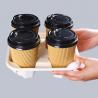 China Stackable 4 Cup Bagasse Paper Coffee Cup Tray Cup Holder wholesale