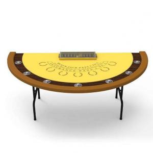 Half Round Foldable Home Blackjack Table With Custom Poker Game Layout