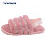 China 1D0005 Outdoor Winter Lady Fluffy Fur Sliders Slipper wholesale