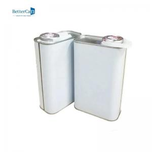 Square 1 Quart Metal Tin Canisters , Empty 1 Gallon Empty Paint Cans With Plastic Lid