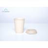 China Natural Color Sugarcane Compostable Paper Cups with PLA / Bagasse Pulp Lids wholesale