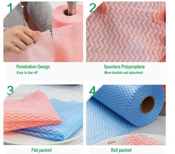 Disposable Spunlace Nonwoven Wipes Cleaning Wipes With Different Color