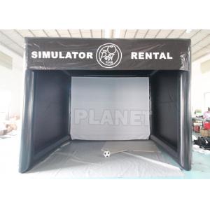 China Outdoor Indoor Sport Black Custom Logo Inflatable Screen Golf Simulator Tent supplier