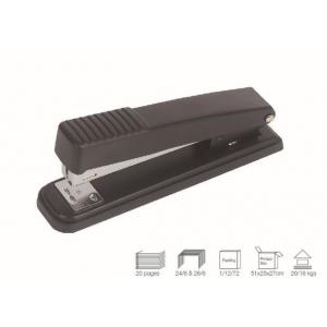 High Quality No.603 For 24/6 26/6 Staples 20 Sheets Paper Capacity Black Metal Office Stapler
