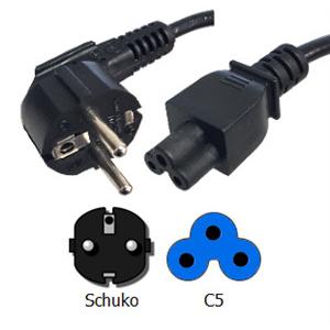 European Black Mickey Mouse Power Cord CEE 7 / 7 to IEC C5 for Laptop