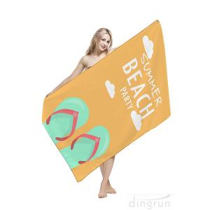 China Rectangle Shaped Microfiber Beach Towel Printed Pattern For Sports Bath wholesale