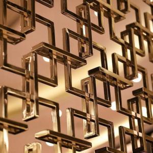 Stainless Steel 3D Expansion bolt Pattern Gold Room Partition Wall Divider Panel