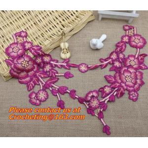China Diy sewing accessories handmade embroidered peony Flower Patch 3D flower motif applique supplier