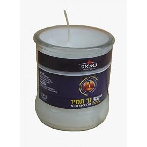 100% paraffin wax white unscented glass candle sticked by printed label burns for 48 hours