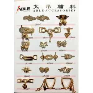 China Gold Ladies Metal Shoe Buckles Rhinestones Accessories Elaborated Design supplier