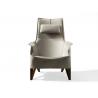 Removable MOBIUS Tan Leather Armchair , Luxury White Leather Armchair