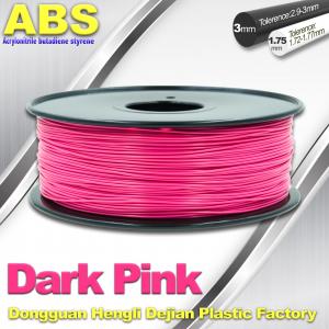 China Colored ABS 3d Printer Filament 1.75mm /  3.0mm , Dark Pink  ABS Filament supplier