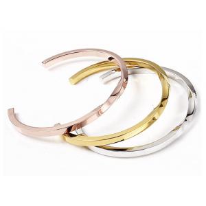China Mobius Ring Bracelet girls 4mm Twisted 18K Gold Squar Stainless Steel bracelet engraved logo name yiwu wholesale supplier
